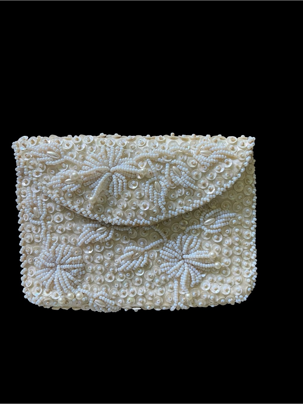 Cartier Ivory Beaded Floral Clutch
